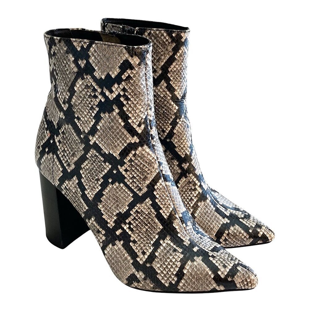 Jeffrey Campbell Raven Leather Python Ankle Side … - image 2